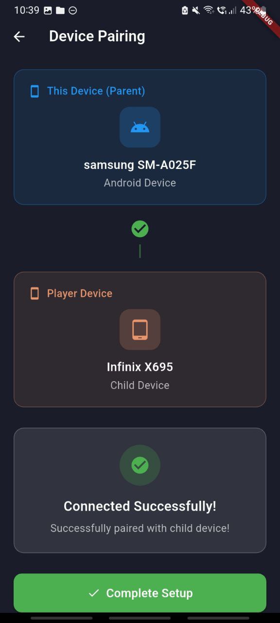 Device pairing confirmation screen